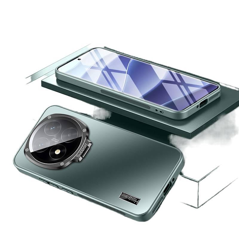 غطاء واقي بTPU + PC لـ Redmi Note 14 Pro باللون Yachuan Green بوظيفة حامل من مادة TPU مع حماية من السقوط وحامل قائم مع مقاوم للصدمات مع تغطية كاملة مع ملمس غير لامع سهل التخزين - Image 1