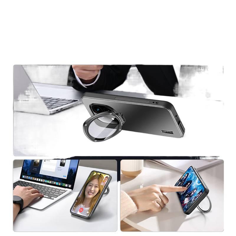 غطاء واقي بTPU + PC لـ Redmi Note 14 Pro باللون Yachuan Green بوظيفة حامل من مادة TPU مع حماية من السقوط وحامل قائم مع مقاوم للصدمات مع تغطية كاملة مع ملمس غير لامع سهل التخزين - Image 5