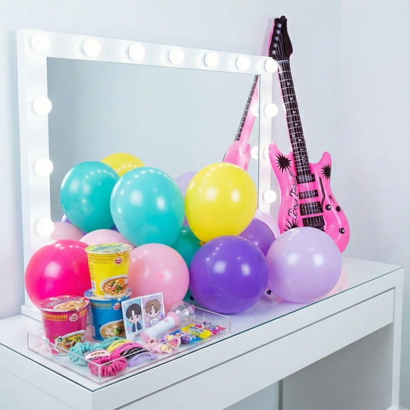 froufing K-Pop Music themed Birthday Decorations & with Pink Purple Teal Yellow Balloon Garland Arch & Guitar Notes Star Disco foil Balloons & Backdrop for Girls fans Birthday Grad Prom Party Decorations - Image 3