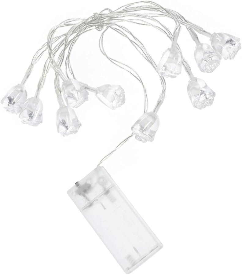 Rose Shape LED String Lights Romantic Valentine Decor For Bedroom Wall Window Party - Image 1