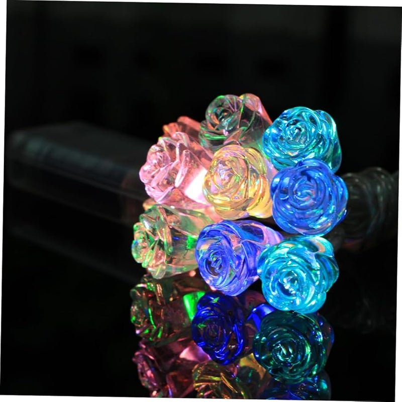 Rose Shape LED String Lights Romantic Valentine Decor For Bedroom Wall Window Party - Image 3
