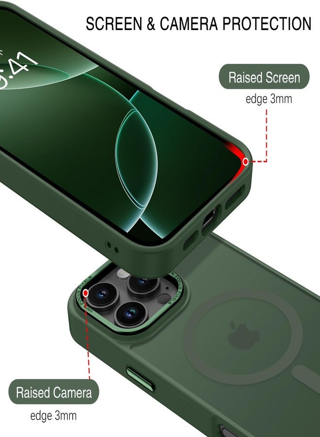 بنتوبين جراب BENTOBEN المغناطيسي لهاتف iPhone 16 Pro Max، (متوافق مع MagSafe) (حماية من السقوط بمعايير عسكرية) جراب نحيف شفاف غير لامع مقاوم للصدمات ومضاد لبصمات الأصابع، مقاس 6.9 بوصة، لون أخضر - Image 3