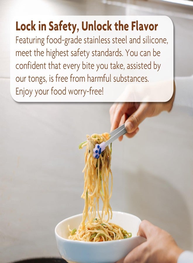 LEIFENY مجموعة ملقط سيليكون صغيرة من LEIFENY مكونة من 8 قطع، بطول 5.3 بوصة، على شكل مخلب قطة، مثالية للأطفال لتقديم الوجبات الخفيفة، مكعبات السكر، مكعبات الثلج، الحلوى، البسكويت، والفواكه (4 ألوان) - Image 5