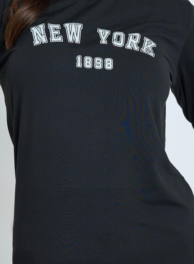 Styli Black Long Sleeve Graphic T-Shirt - Image 4