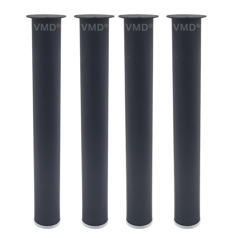 VMD , 28" Black Modern Style Furniture S.S Table & Sofa Legs Perfect for Coffee Table, Dining Table, Designer Desk, Nightstand, 55mm Diameter (Pack of 4) - Image 1