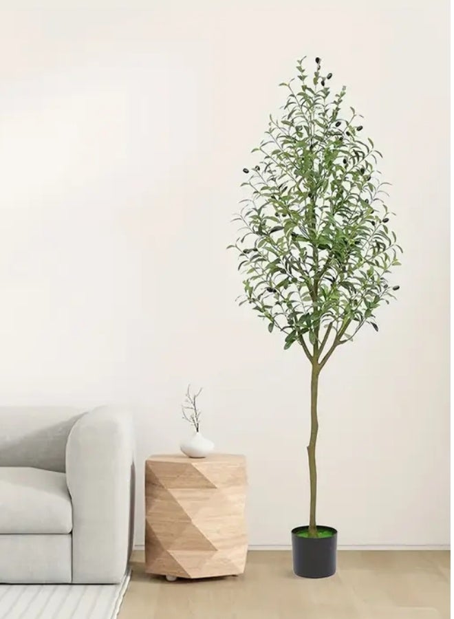 هيكسدريم شجرة زيتون اصطناعية بطول ١٥٠ سم مع أصيص أسود بتصميم جذاب، اجعل منزلك أكثر أناقة. - Image 1