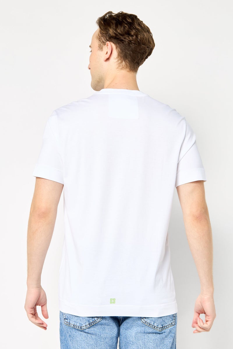 GIVENCHY Men Crew Neck Short Sleeve Graphic Print T-Shirt, White - Image 3