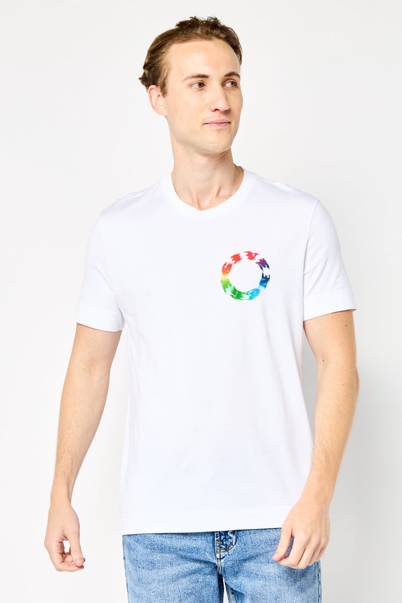 GIVENCHY Men Crew Neck Short Sleeve Graphic Print T-Shirt, White - Image 1