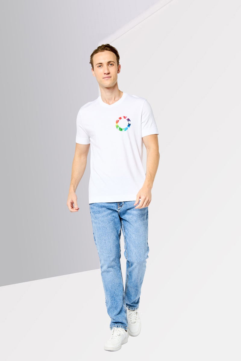 GIVENCHY Men Crew Neck Short Sleeve Graphic Print T-Shirt, White - Image 2