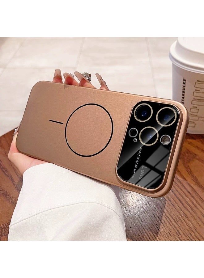 MONOGUE Magnetic for iPhone 16 Pro Max Case, Compatible with MagSafe, Built-in Camera Lens Protector, Titanium Gold color - Image 1