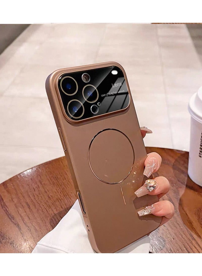MONOGUE Magnetic for iPhone 16 Pro Max Case, Compatible with MagSafe, Built-in Camera Lens Protector, Titanium Gold color - Image 5