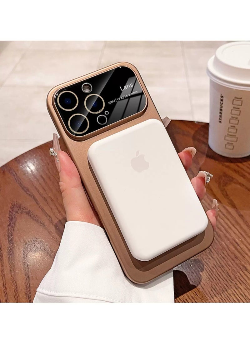 MONOGUE Magnetic for iPhone 16 Pro Max Case, Compatible with MagSafe, Built-in Camera Lens Protector, Titanium Gold color - Image 3
