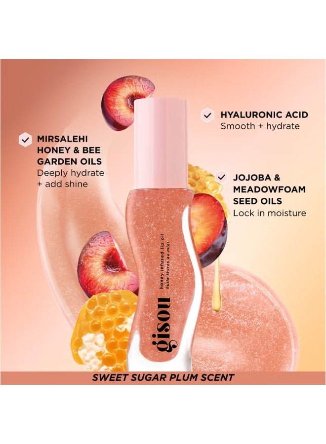 Gisou Honey Infused Lip Oil 8ml - Glazed Plum - Image 2