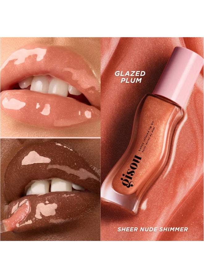 Gisou Honey Infused Lip Oil 8ml - Glazed Plum - Image 3