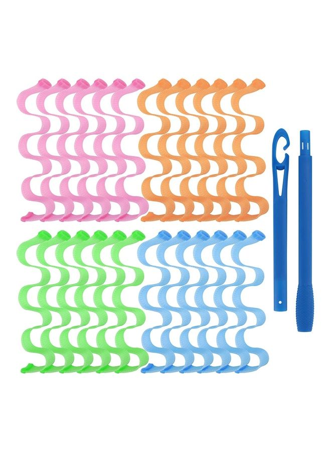 NIBEMINENT 24-Piece Heatless Spiral Hair Curler Set Multicolour - Image 1
