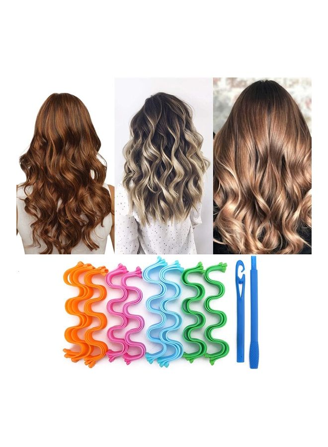 NIBEMINENT 24-Piece Heatless Spiral Hair Curler Set Multicolour - Image 2