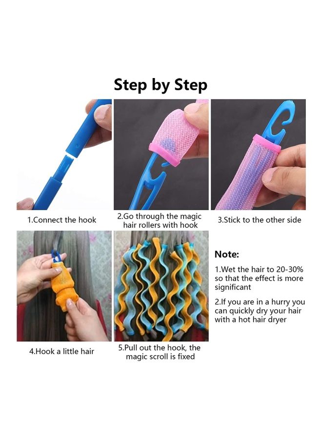 NIBEMINENT 24-Piece Heatless Spiral Hair Curler Set Multicolour - Image 4
