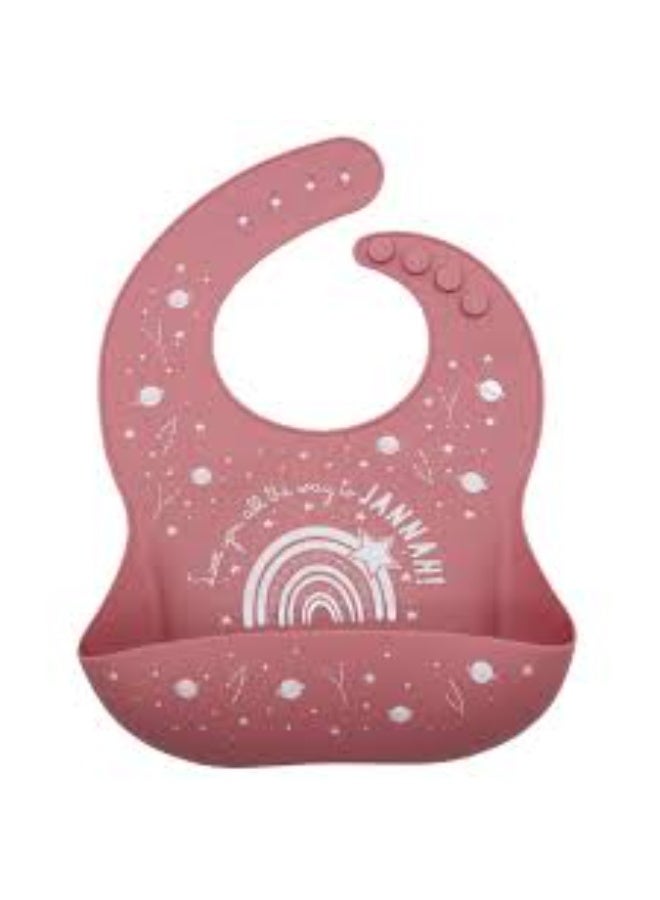 Once Upon a Dua Lux Silicone Baby Bib, Dusty Pink
