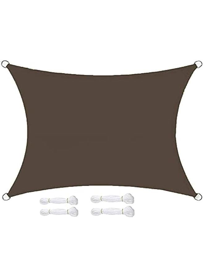 Generic Sun Shade Sail Rectangle Waterproof Sun Shade 95% UV Block Canopy for Patio Backyard Lawn Garden Outdoor Activities-with Accessories (2x2.5m(6.5x8.2ft),Brown)  - Image 1