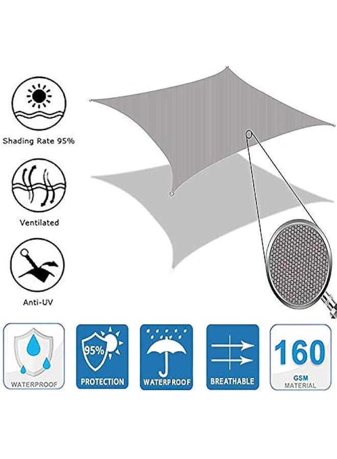 Generic Sun Shade Sail Rectangle Waterproof Sun Shade 95% UV Block Canopy for Patio Backyard Lawn Garden Outdoor Activities-with Accessories (2x2.5m(6.5x8.2ft),Brown)  - Image 4