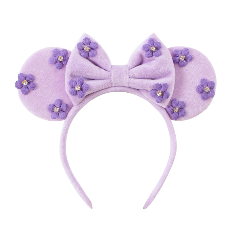 KARETT Mouse Ears Bow Headbands, Sparkle Mouse Ears Headband Glitter Hair Band for Party Princess Decoration - Image 1