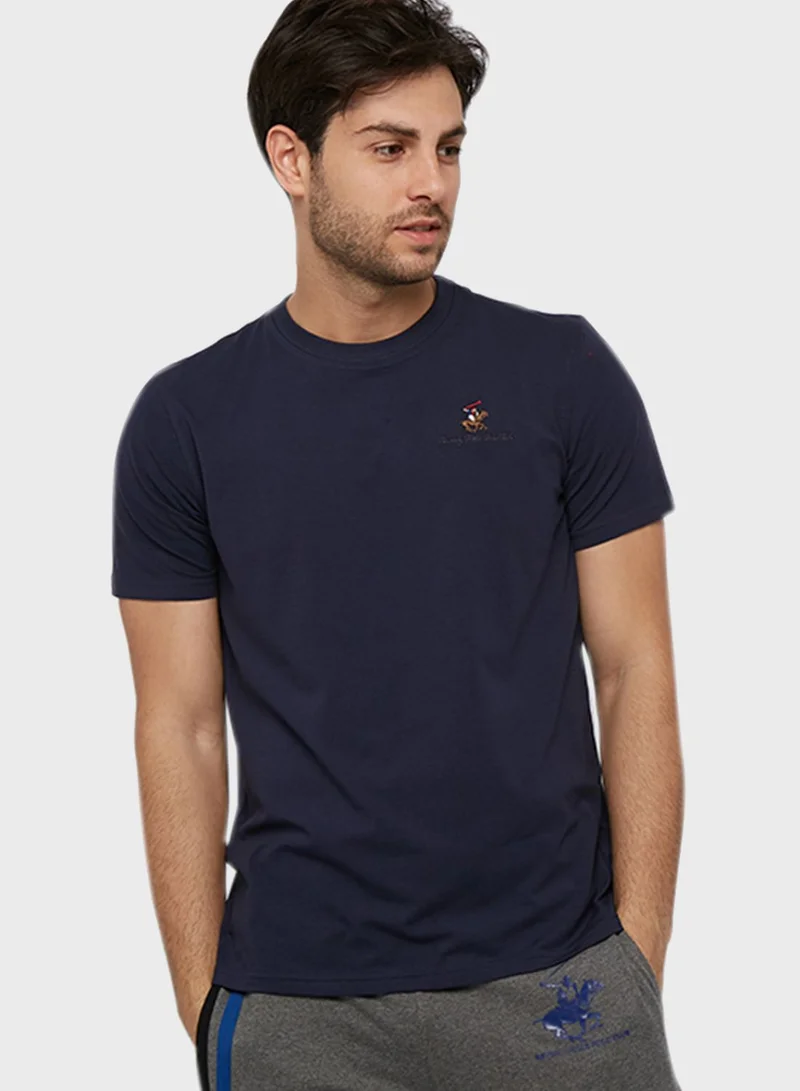 bhpoloclub Embroidered Logo Crew Neck T-Shirt