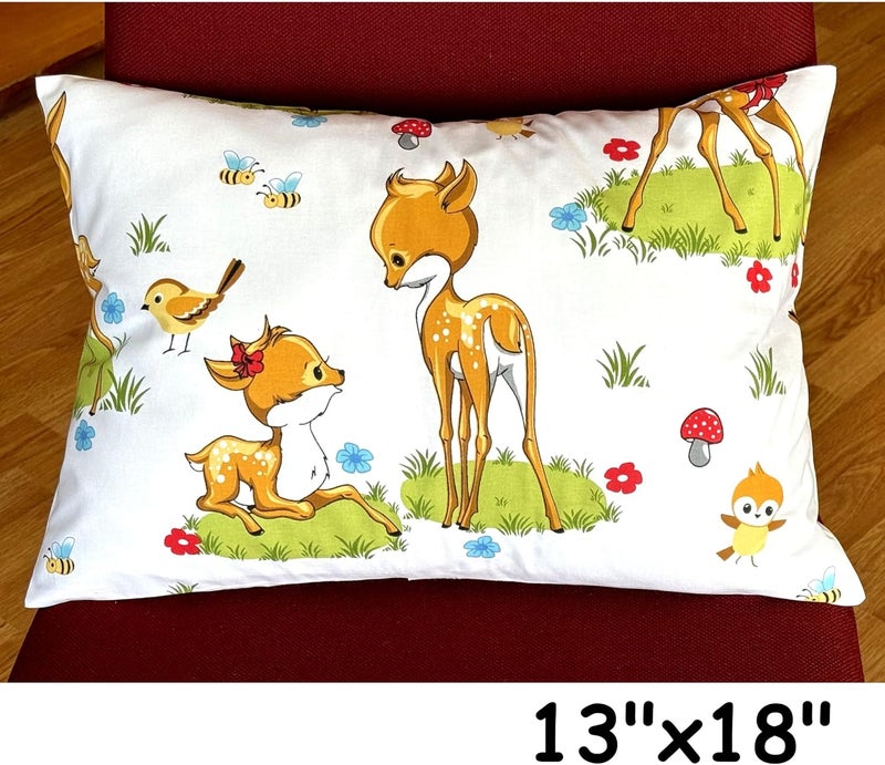 Comfy Turtles 13 x 18 Inch Toddler Pillowcase Cotton, Cartoon Character Pillow for Kids, Travel Pillow Case Cover for Kids - Bambi Pillow Cases - Image 2