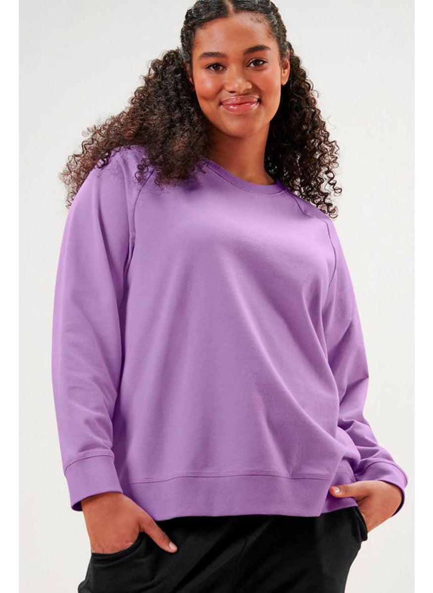 Tchibo Women Sportswear Fit Plain Yoga Sweatshirts, Purple  - Image 1