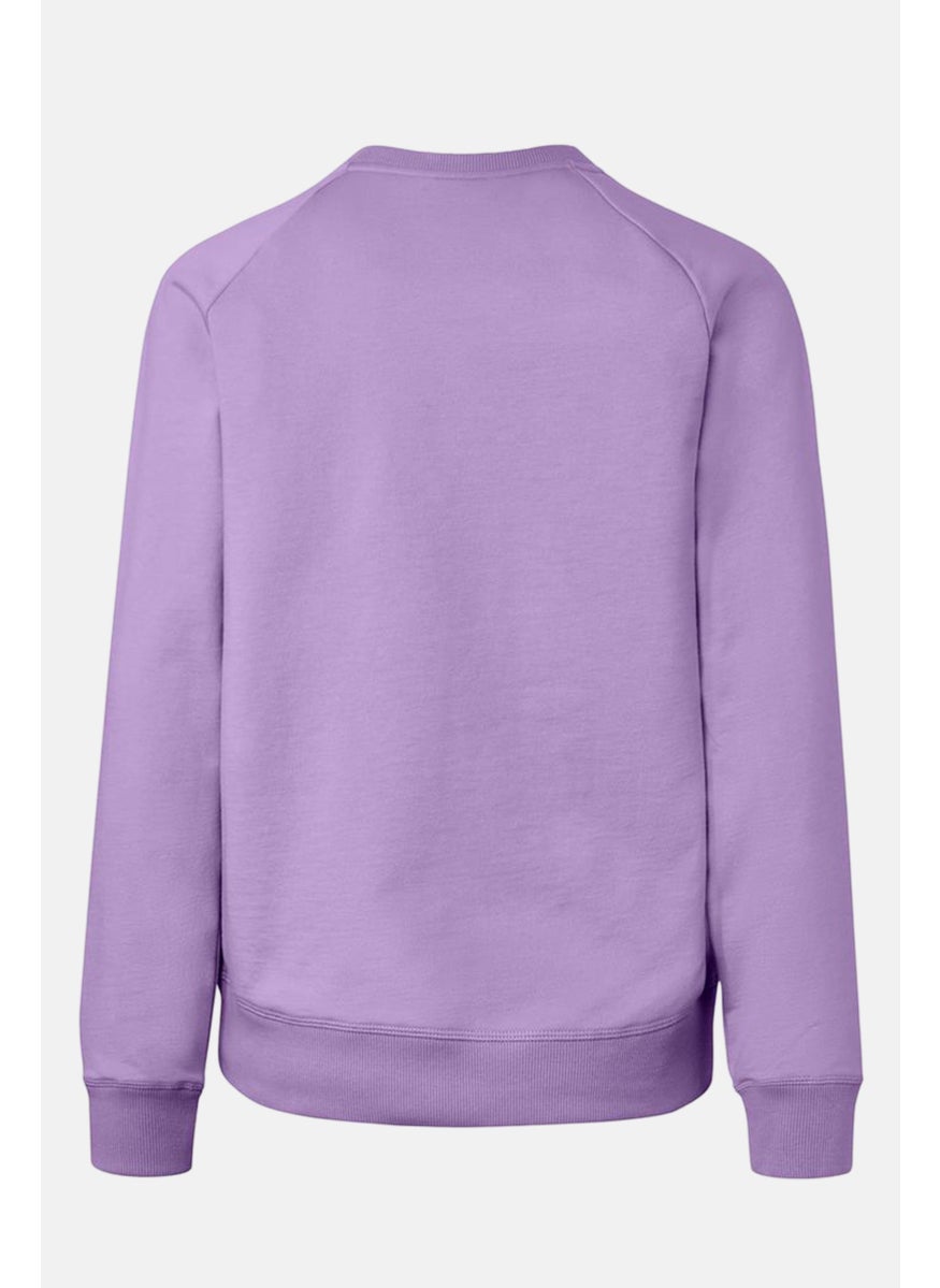 Tchibo Women Sportswear Fit Plain Yoga Sweatshirts, Purple  - Image 3