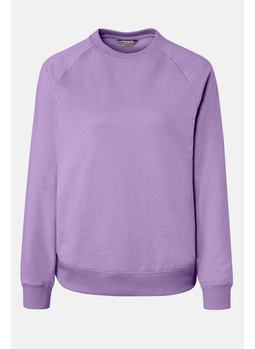 Tchibo Women Sportswear Fit Plain Yoga Sweatshirts, Purple  - Image 2