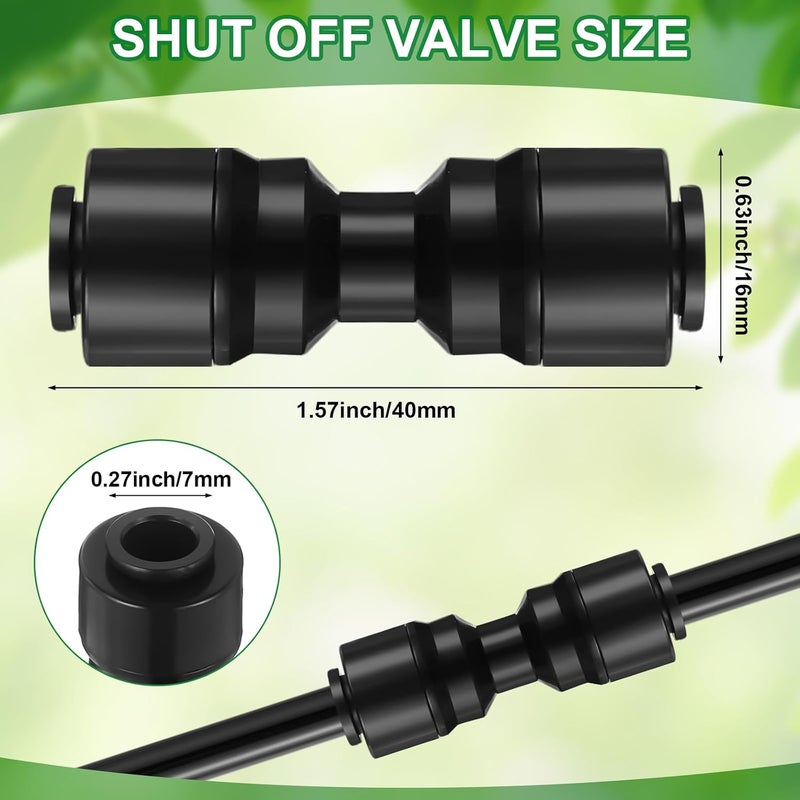 Glooglitter 30 Pcs 1/4" Drip Irrigation Tee Connectors for Tube Quick Connect Parts Fittings for 1/4 Inch(6.35mm) Irrigation Tubing or Sprinkler(Black,Two Way Connector) - Image 2