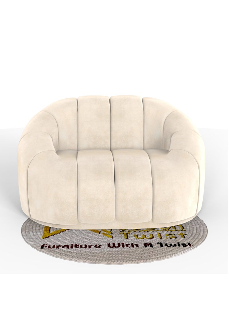 Wooden Twist Collin Modern Oval Shape Sofa - Image 5