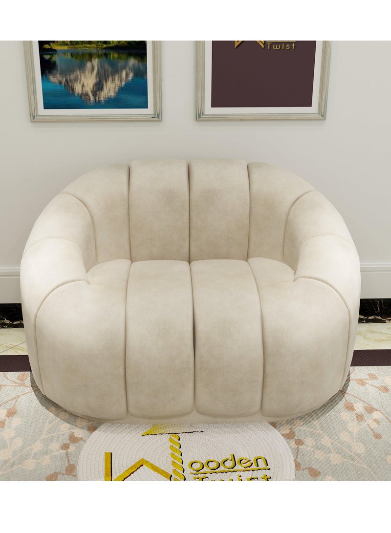 Wooden Twist Collin Modern Oval Shape Sofa - Image 4