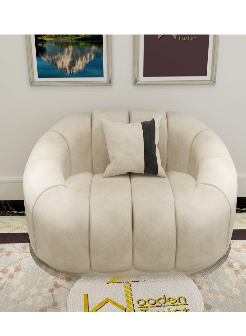 Wooden Twist Collin Modern Oval Shape Sofa - Image 1