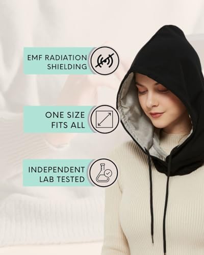 Radia Smart غطاء راديا سمارت® لحماية EMF، قبعة فارداي، حجب 5G، درع RF، درع واي فاي، غلاف دماغ، أسود - Image 2
