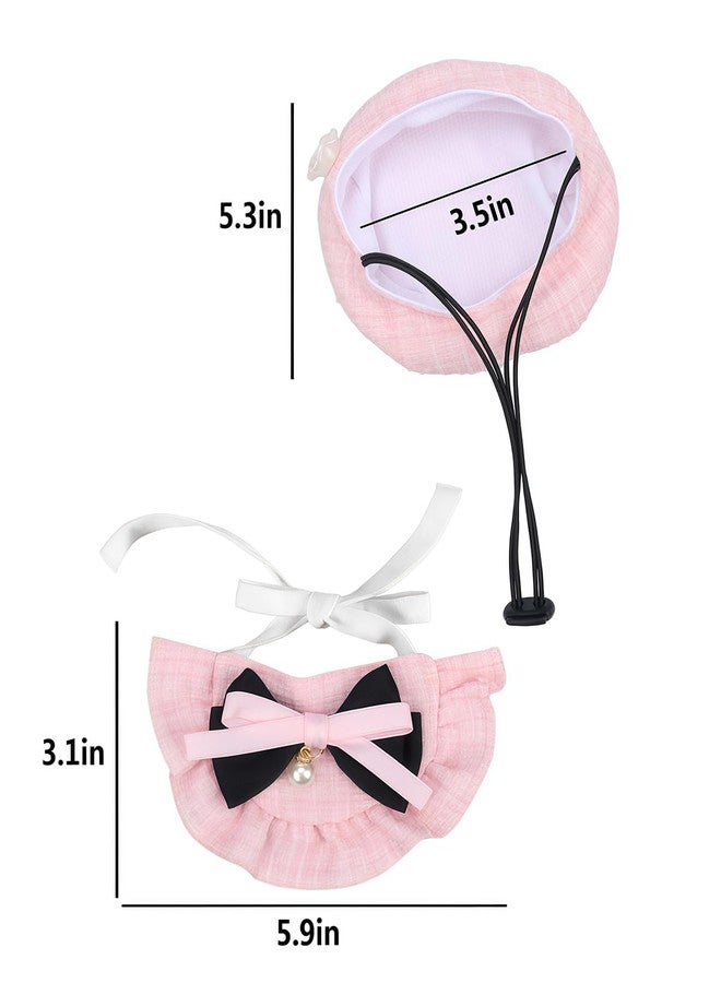 Amamcy Pet Beret and Bowtie Bandana Scarf Set for Cat and Small Dog Cat Costume Beret for Kitten Puppy Costume Dress Up for Party - Image 4