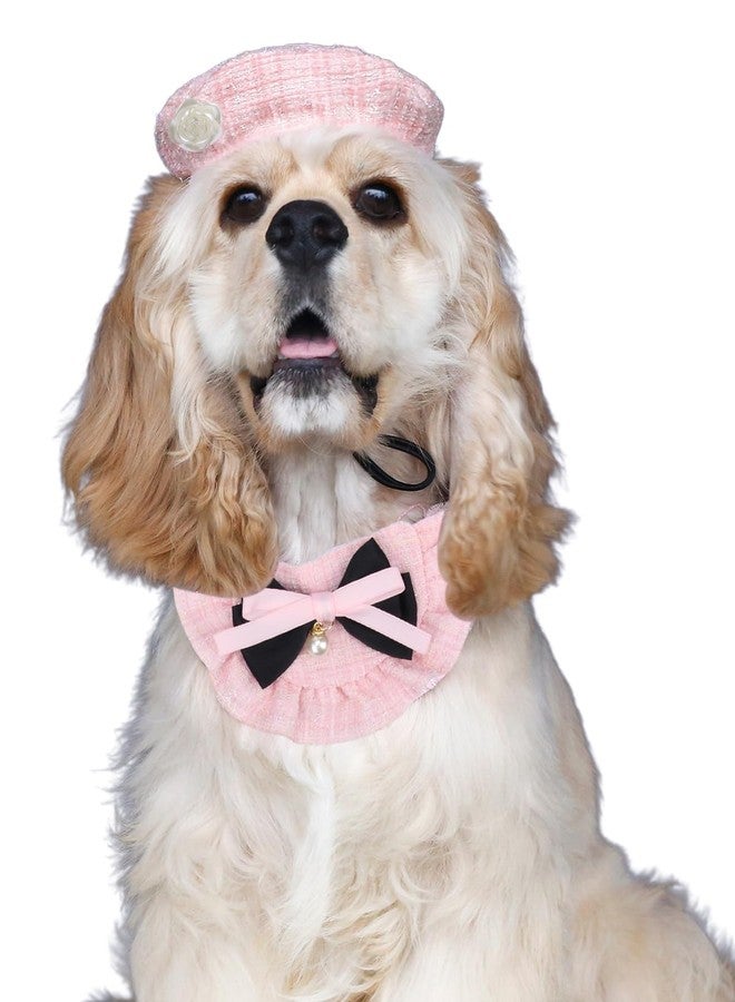 Amamcy Pet Beret and Bowtie Bandana Scarf Set for Cat and Small Dog Cat Costume Beret for Kitten Puppy Costume Dress Up for Party - Image 2