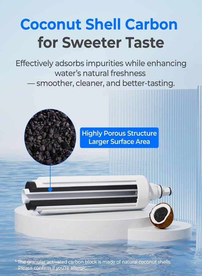 ووتر دروب فلتر مياه Waterdrop F-1000 4204490، بديل لفلتر Sub-Zero 4204490، وفلتر InSinkErator® F-1000 F-2000 F-3000 وفلتر AquaPure AP Easy C-Complete، بديل لفلتر مياه Sub Zero، حاصل على شهادة NSF/ANSI 42 - Image 3