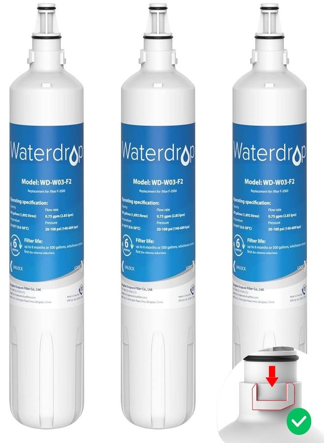 ووتر دروب فلتر مياه Waterdrop F-1000 4204490، بديل لفلتر Sub-Zero 4204490، وفلتر InSinkErator® F-1000 F-2000 F-3000 وفلتر AquaPure AP Easy C-Complete، بديل لفلتر مياه Sub Zero، حاصل على شهادة NSF/ANSI 42 - Image 1