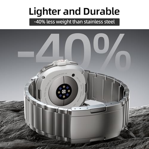 LULULOOK Titanium Watch Band for Samsung Galaxy Watch 8 40mm 44mm & 8 Classic 46mm 2025, Adjustable Titanium Metal Watch Band Strap with Removal Tool, Folding Clasp for Men Women - Image 3