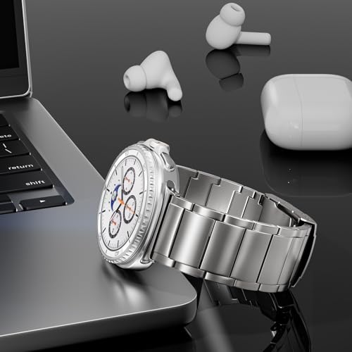 LULULOOK Titanium Watch Band for Samsung Galaxy Watch 8 40mm 44mm & 8 Classic 46mm 2025, Adjustable Titanium Metal Watch Band Strap with Removal Tool, Folding Clasp for Men Women - Image 4