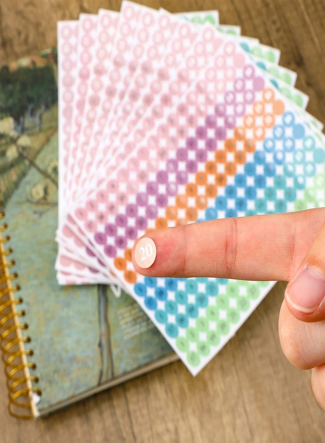 Teling 1860 Pcs Foiled Dates Round Dots Stickers for Planners Small Colorful Number Decorative Monthly Calendar Stickers Accessories for Planners Journals Calendar Notebooks - Image 2