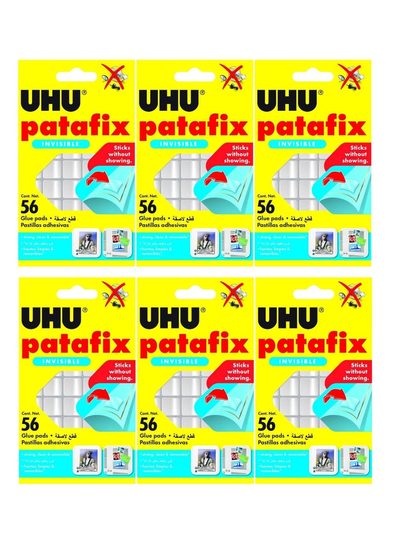 UHU 6-Pack Patafix Transparent Reusable Adhesive Pads - Image 1