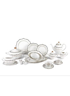 Lotus Porcelain Dinner set, 62 s, White Lotus Chip, 8010 #17 