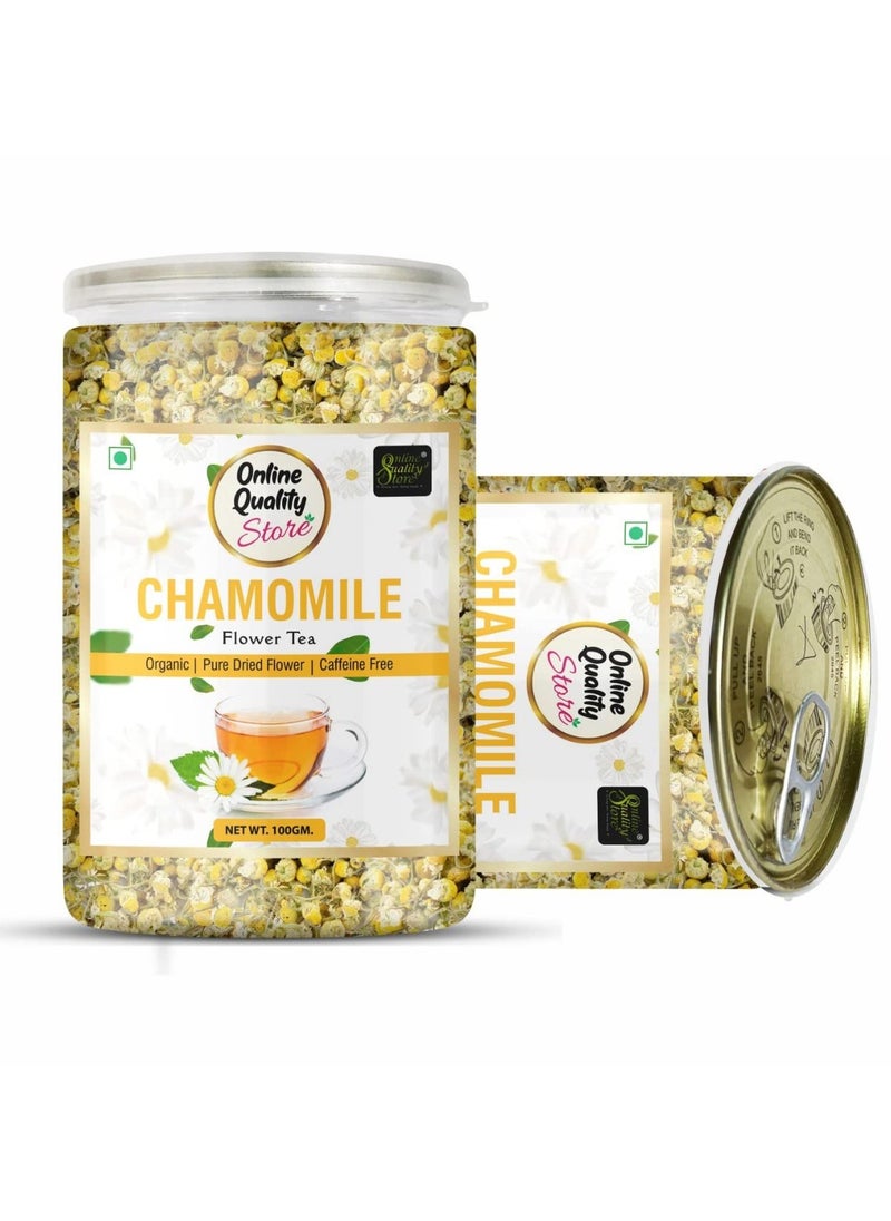 Online Quality Store Organic Chamomile Flower Tea 100g Caffeine Free Herbal Tea Chamomile Tea Boost Immunity Detox Tea Sleep Tea and Stress Relief 100 percent Natural Chamomile Flower Tea Leaves  - Image 3