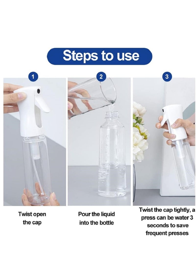 Hi homey - PACK OF 2 Continuous Sprayer Hair Water Ultra Fine Mister Spray Bottle Propellant Free for Hairstyling, Cleaning, Gardening, Misting & Skin Care BPA Free 10oz / 300ml - Image 1