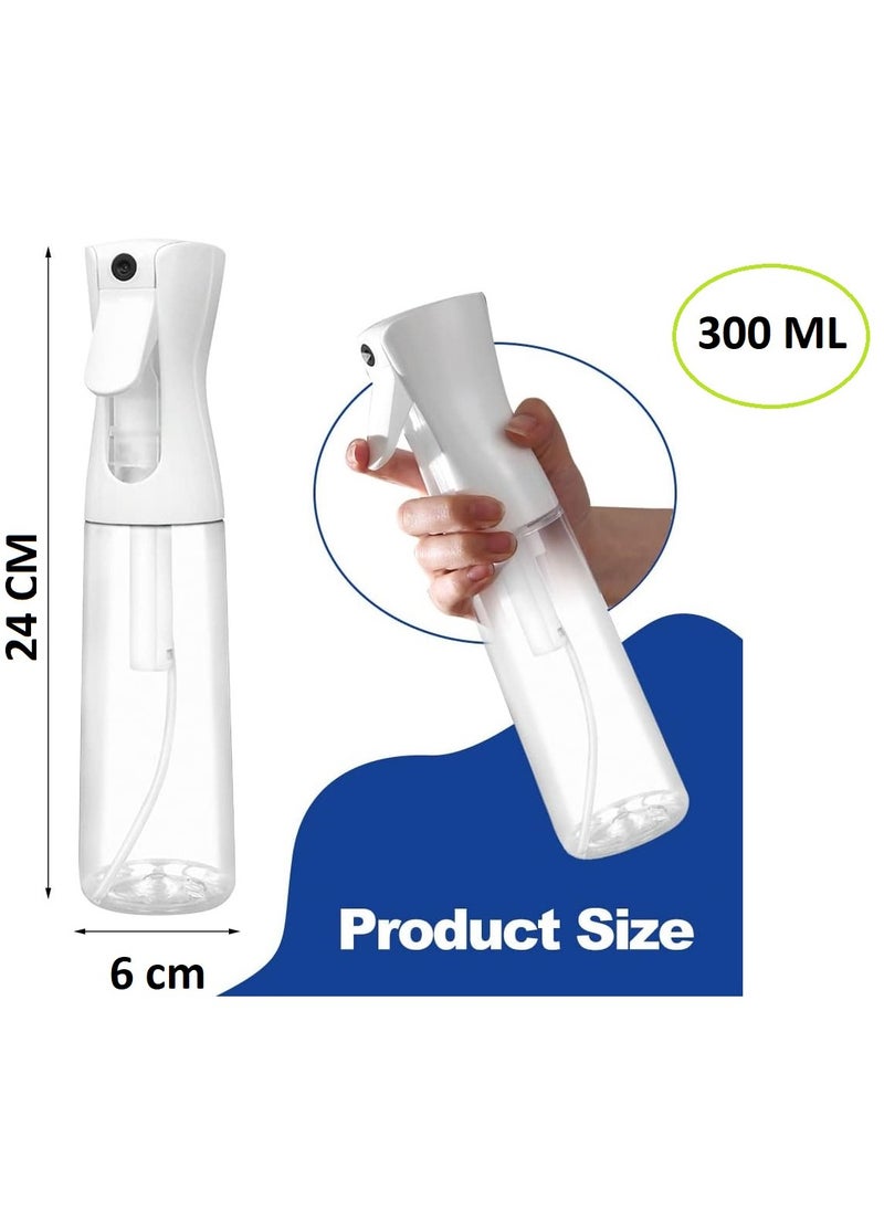 Hi homey - PACK OF 2 Continuous Sprayer Hair Water Ultra Fine Mister Spray Bottle Propellant Free for Hairstyling, Cleaning, Gardening, Misting & Skin Care BPA Free 10oz / 300ml - Image 1