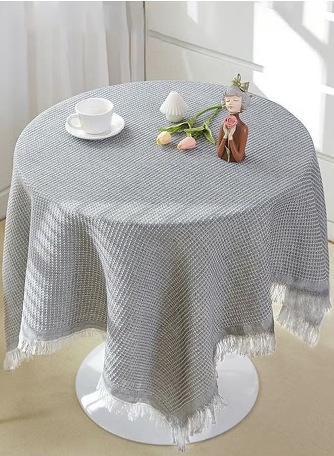 غطاء طاولة سطح مكتب عازل للحرارة Mat Home Decoration مقاومة للماء زيت مستطيل Tablecloth 90*90 CM Grey - Image 1