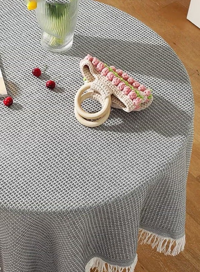 غطاء طاولة سطح مكتب عازل للحرارة Mat Home Decoration مقاومة للماء زيت مستطيل Tablecloth 90*90 CM Grey - Image 4