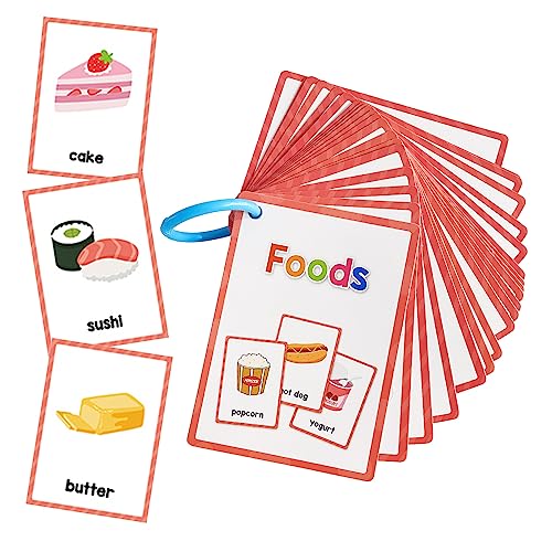 Lachilly Foods English Words Learning Flashcards High Frequency Words Beginning Reading Kindergarten to 1st Grade ESL Teaching Materials Autism Learning Materials Vocabulary Building 20 Cards - Image 1